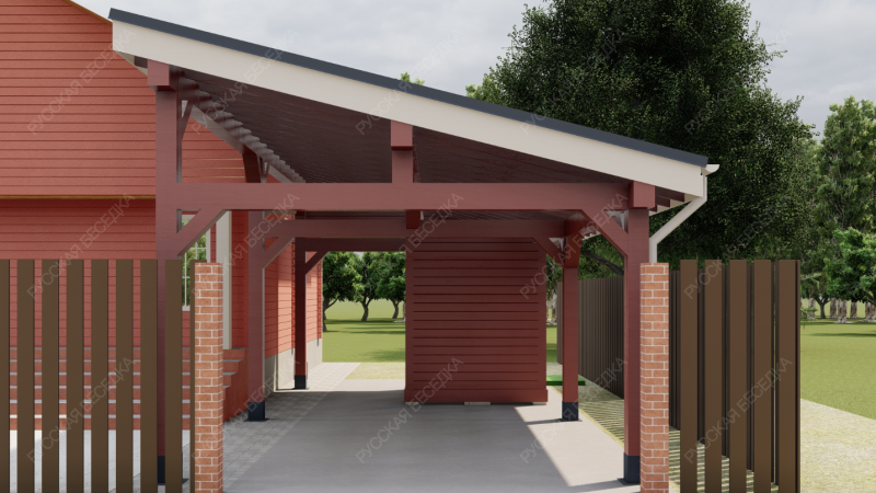 Навес односкатный с хозблоком ХОЛТ