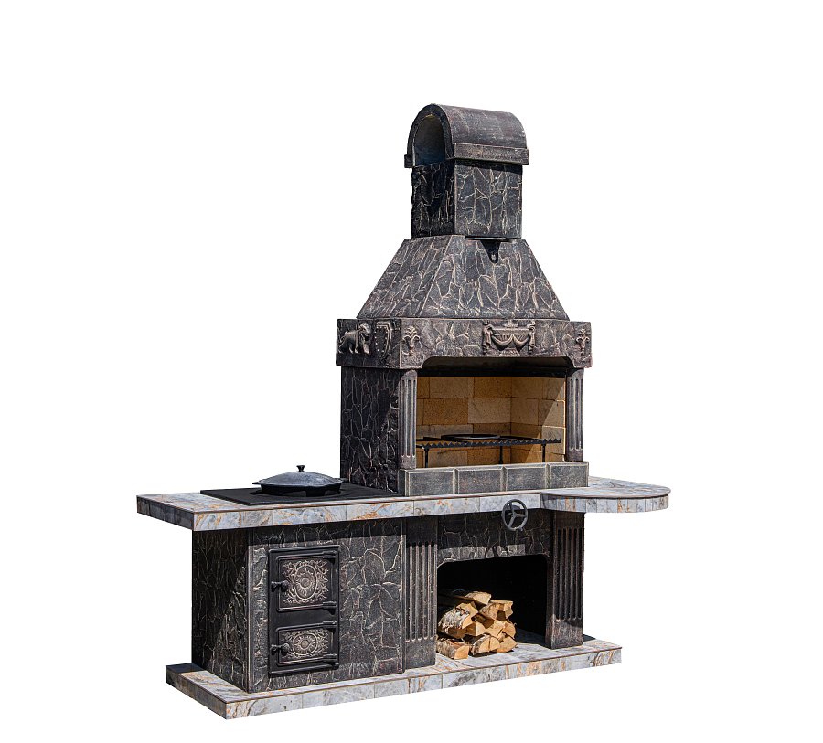 Печь № 20 — Печь барбекю с печью под казан (Большая топка)