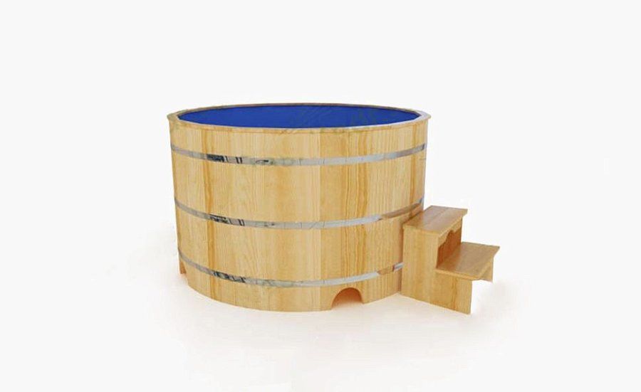 Купель круглая из кедра с пластиковой вставкой ПРЕМИУМ5 2х2х1.2