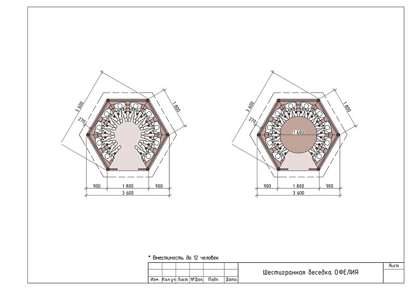 Шестигранная беседка ОФЕЛИЯ
