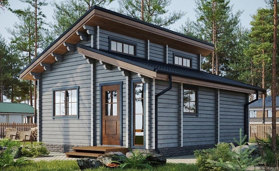 Дачный дом из мини бруса ДЛ-21