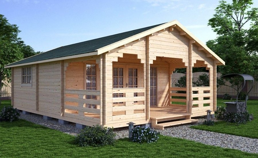 Садовый дом серия ДСВ 6×6 с верандой 2,5м.