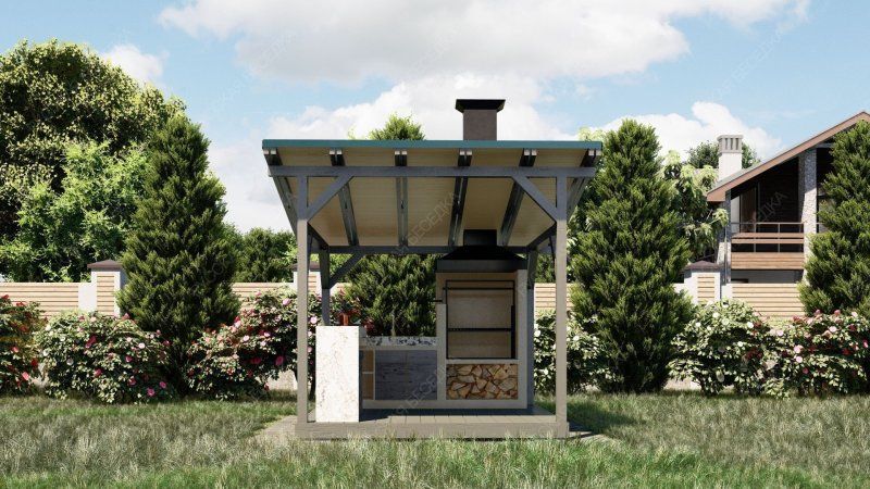 Навес для мангала и барбекю Шустино