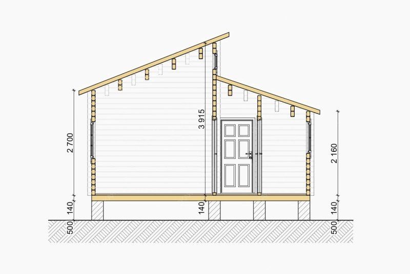 Дачный дом из мини бруса ДЛ-21