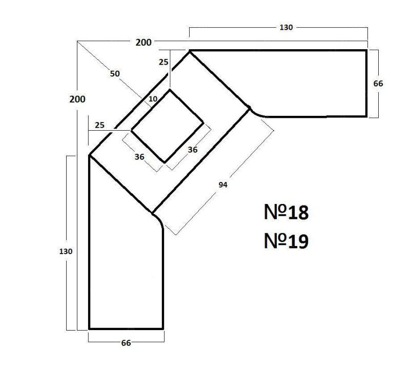 Печь № 18 — Угловой комплекс с рабочим столом и мойкой