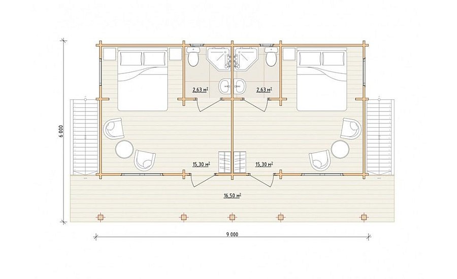 Гостевые дома из мини-бруса ДГ-17