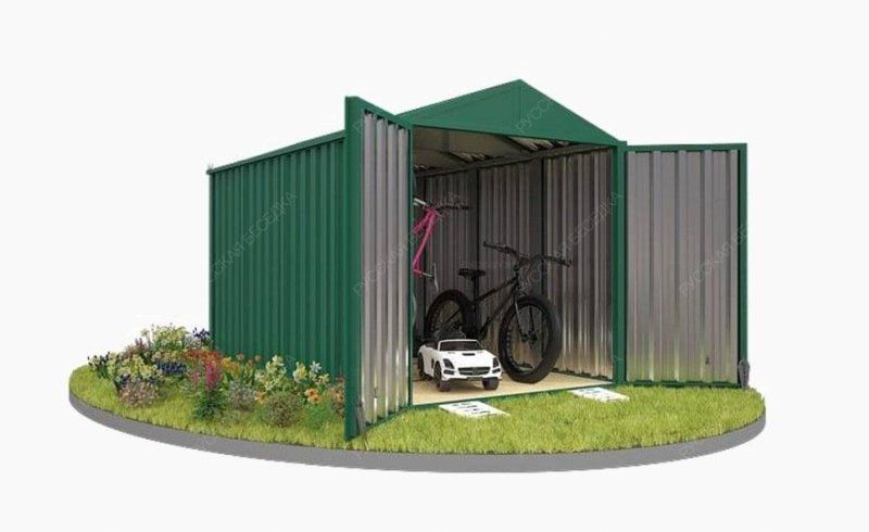 Хозблок Секционный с двухскатной крышей, торцевой дверью и полом из OSB