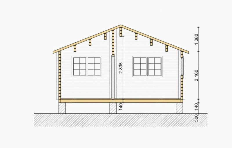 Дачный дом из мини бруса ДЛ-15