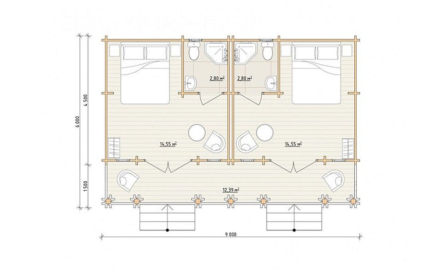Гостевые дома из мини-бруса ДГ-11
