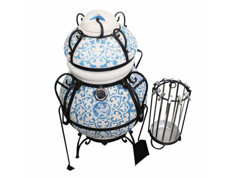 Тандыр керамический Арттандыр Венецианский купец Blue с откидной крышкой