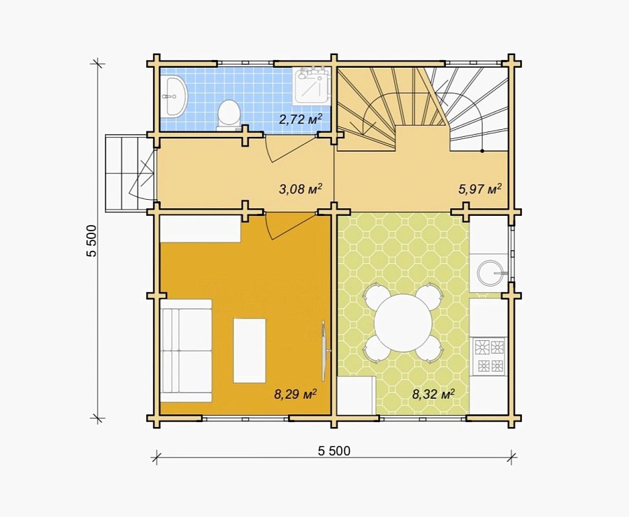Дачный дом из мини бруса ДЛ-20