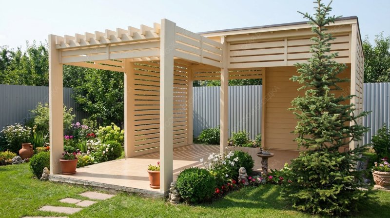 Угловая беседка ХАЙТЕК