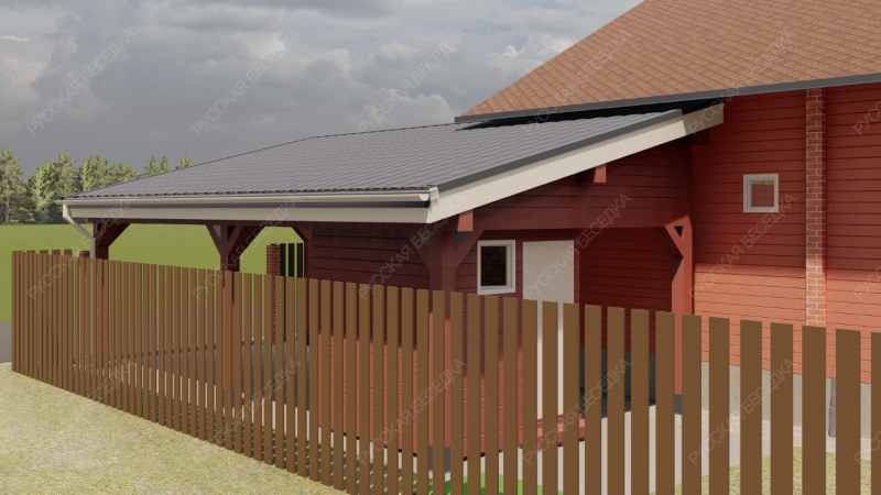 Навес односкатный с хозблоком ХОЛТ