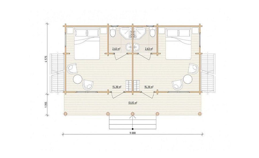 Гостевые дома из мини-бруса ДГ-17