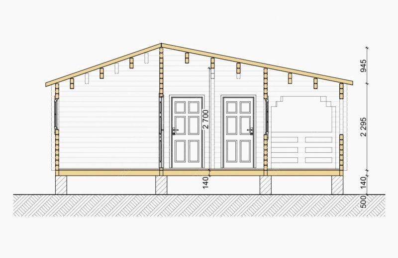 Дачный дом из мини бруса ДЛ-18