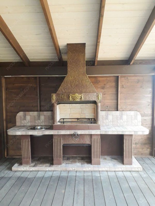 Печь № 16 — Печь барбекю с двумя рабочими столами (или мойкой)