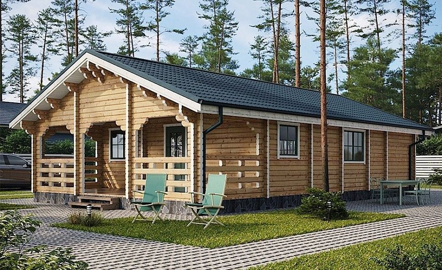 Дачный дом из мини бруса ДЛ-12