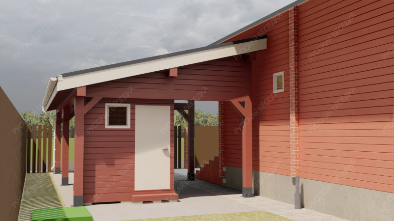 Навес односкатный с хозблоком ХОЛТ