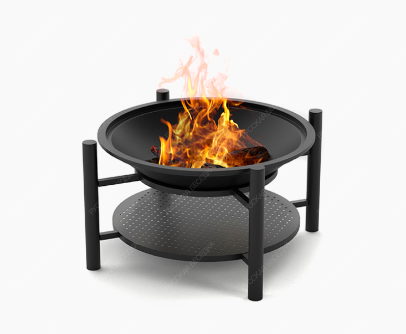 Чугунная Костровая чаша Fantastic Ø 700 Люкс (чаша+ подставка люкс + крышка)