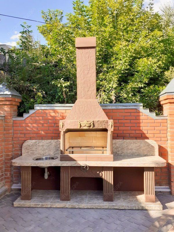 Печь № 16 — Печь барбекю с двумя рабочими столами (или мойкой)