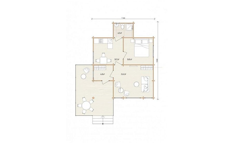 Гостевые дома из мини-бруса ДГ-45